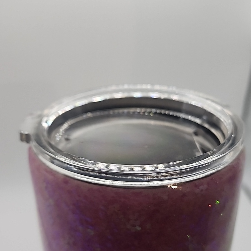 Pink Glitter Tumbler with Floral Design - Picture 4 of 4